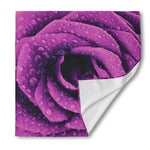 Dark Purple Rose Print Silk Bandana