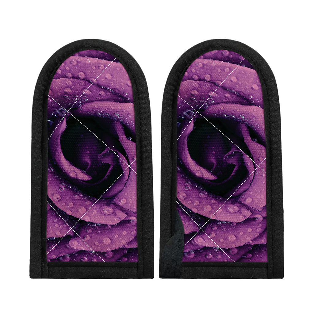 Dark Purple Rose Print Skillet Handle Cover