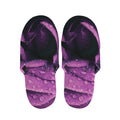 Dark Purple Rose Print Slippers