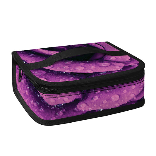 Dark Purple Rose Print Small Lunch Bag