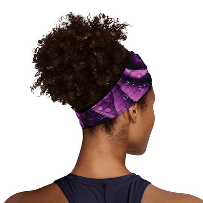 Dark Purple Rose Print Sports Headband