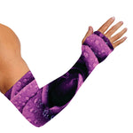 Dark Purple Rose Print Sun Protection Arm Sleeves