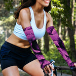 Dark Purple Rose Print Sun Protection Arm Sleeves