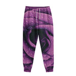 Dark Purple Rose Print Sweatpants