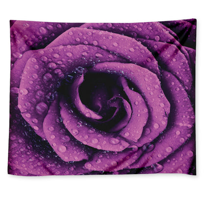 Dark Purple Rose Print Tapestry