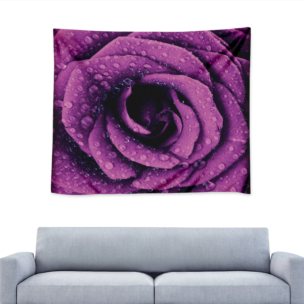 Dark Purple Rose Print Tapestry