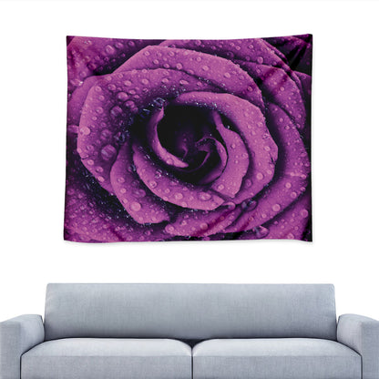 Dark Purple Rose Print Tapestry