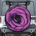 Dark Purple Rose Print Tire Cover