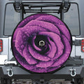 Dark Purple Rose Print Tire Cover With Camera Hole