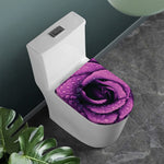 Dark Purple Rose Print Toilet Lid Cover