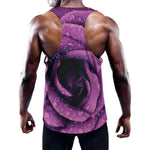 Dark Purple Rose Print Training Tank Top