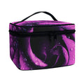 Dark Purple Rose Print Travel Makeup Bag