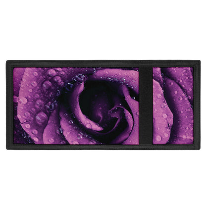 Dark Purple Rose Print Trifold Wallet