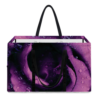 Dark Purple Rose Print Utility Tote Bag