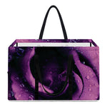 Dark Purple Rose Print Utility Tote Bag