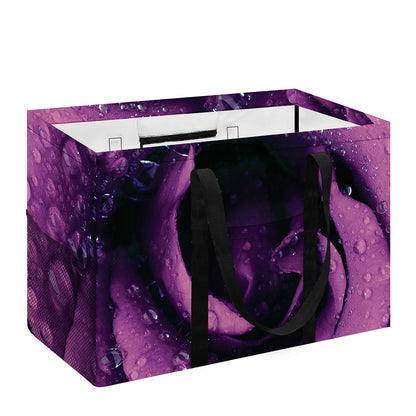 Dark Purple Rose Print Utility Tote Bag