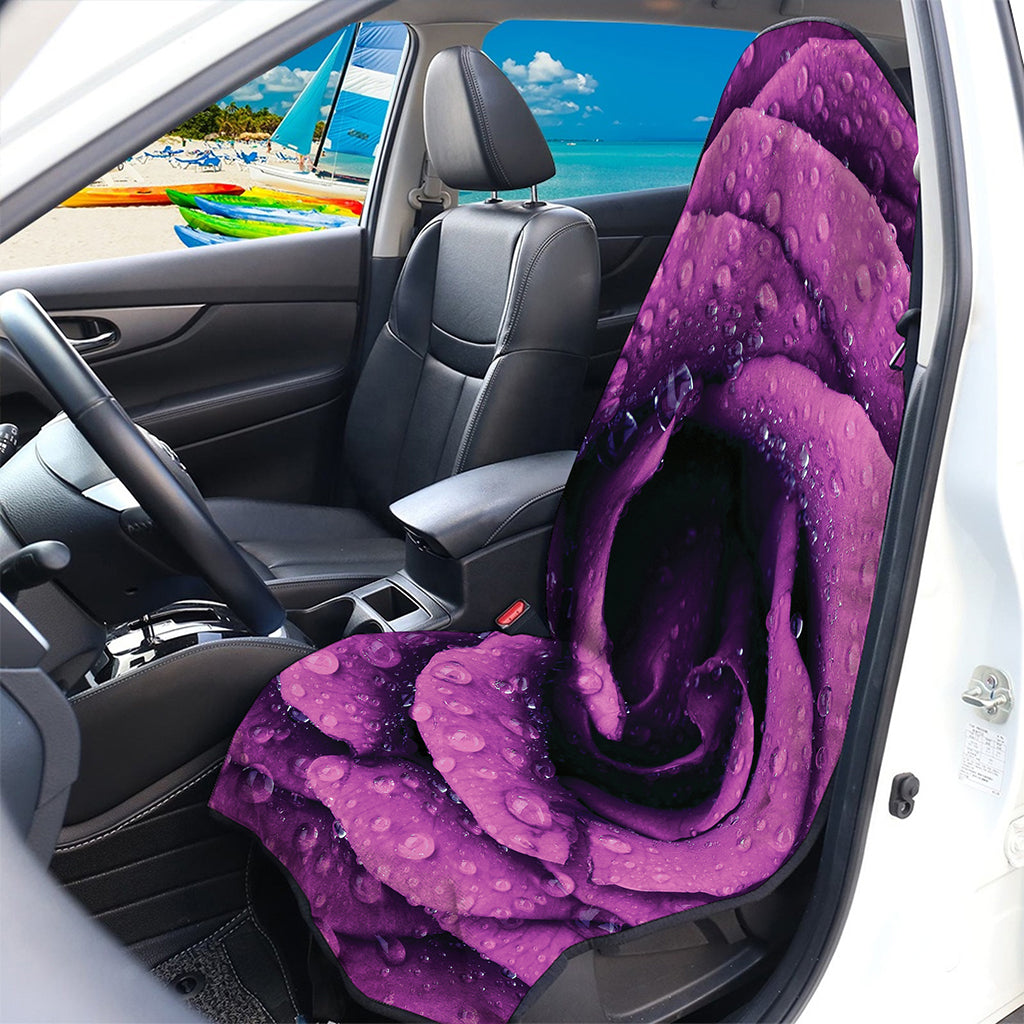 Dark Purple Rose Print Waterproof Car Seat Cover