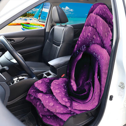 Dark Purple Rose Print Waterproof Car Seat Cover
