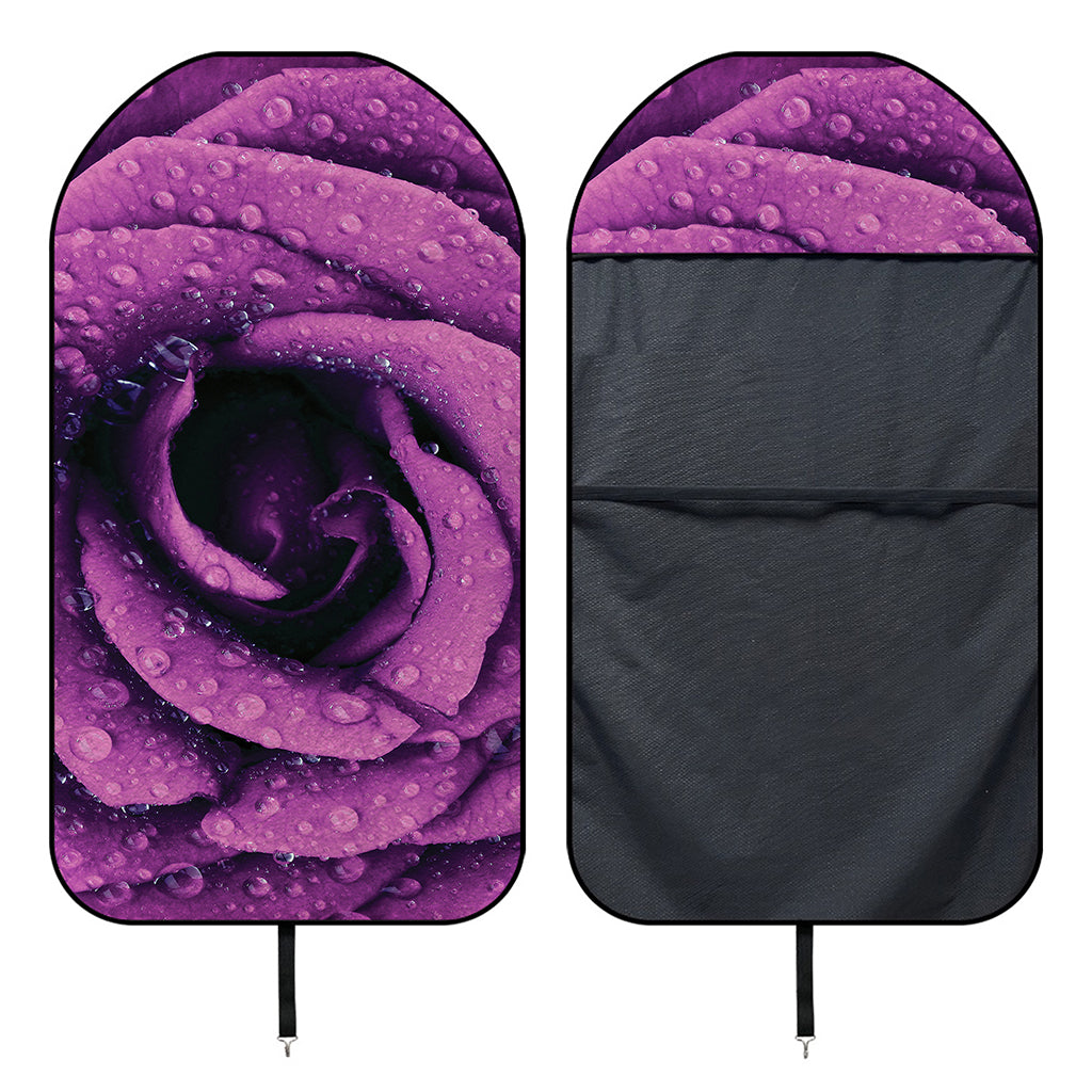 Dark Purple Rose Print Waterproof Car Seat Cover