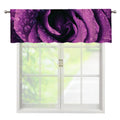 Dark Purple Rose Print Window Valance