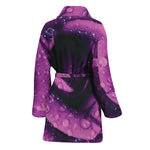 Dark Purple Rose Print Women's Bathrobe