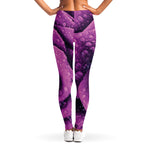 Dark Purple Rose Print Women's Leggings
