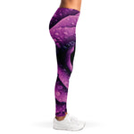 Dark Purple Rose Print Women's Leggings