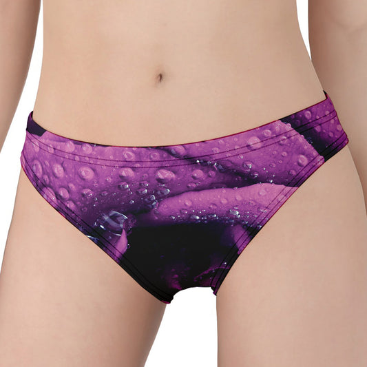 Dark Purple Rose Print Women's Panties