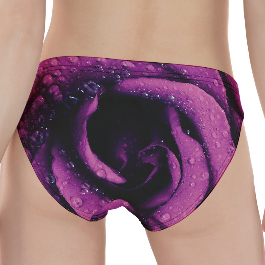 Dark Purple Rose Print Women's Panties