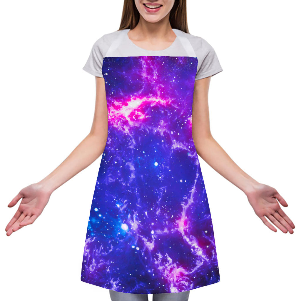 Dark Purple Universe Galaxy Space Print Adjustable Apron