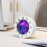 Dark Purple Universe Galaxy Space Print Alarm Clock