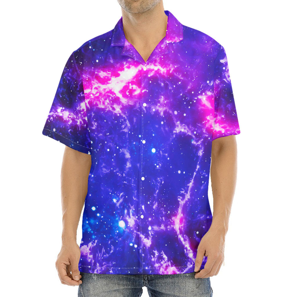 Dark Purple Universe Galaxy Space Print Aloha Shirt
