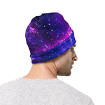 Dark Purple Universe Galaxy Space Print Beanie