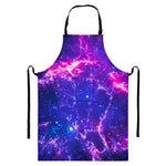 Dark Purple Universe Galaxy Space Print Bib Apron With Pocket