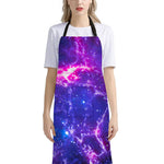 Dark Purple Universe Galaxy Space Print Bib Apron With Pocket