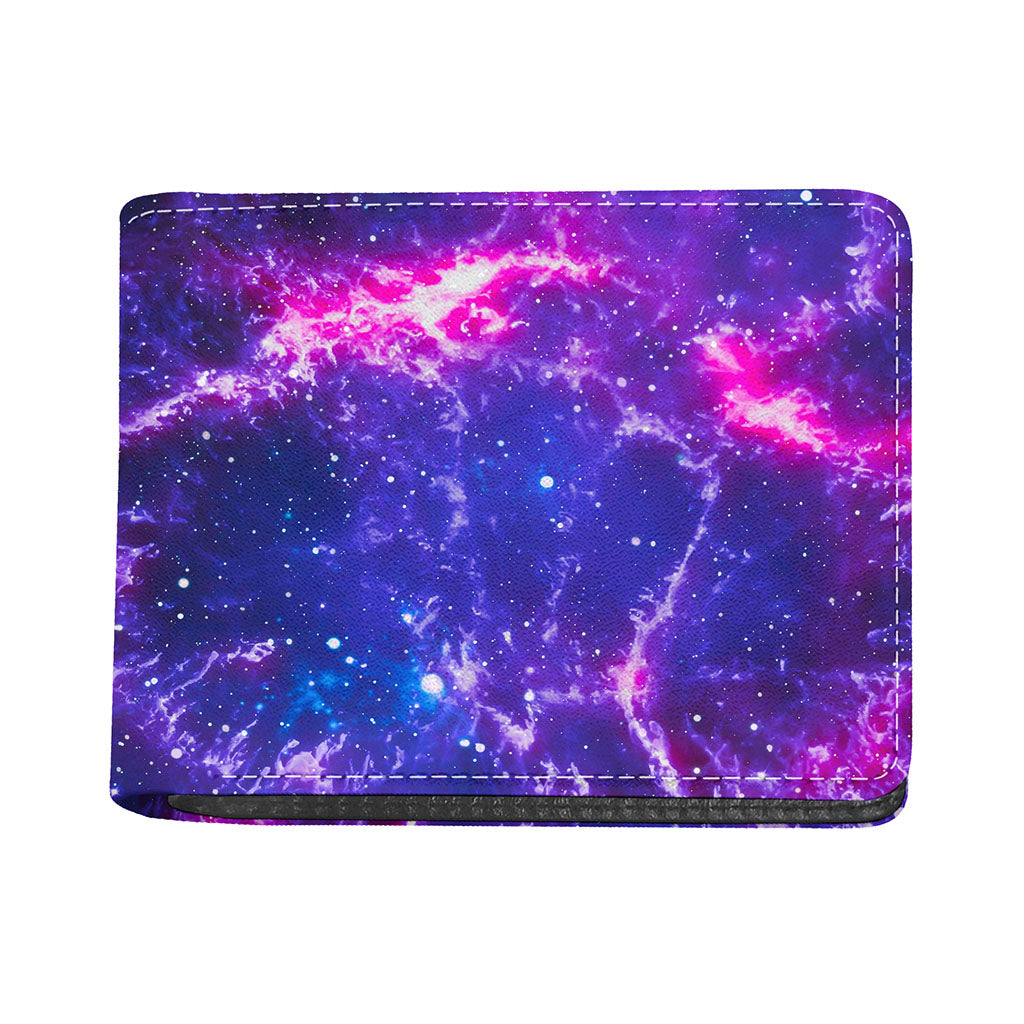 Dark Purple Universe Galaxy Space Print Bifold Wallet