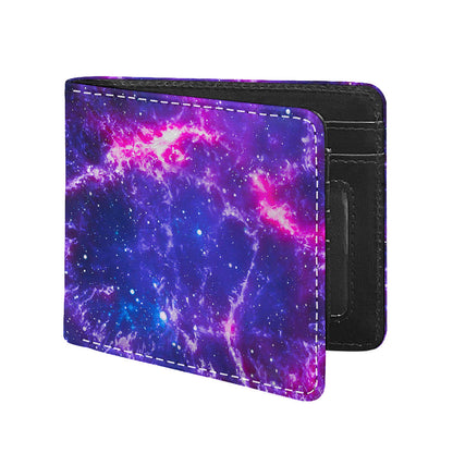 Dark Purple Universe Galaxy Space Print Bifold Wallet