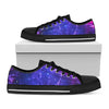 Dark Purple Universe Galaxy Space Print Black Low Top Sneakers
