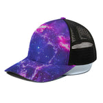 Dark Purple Universe Galaxy Space Print Black Mesh Trucker Cap