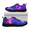 Dark Purple Universe Galaxy Space Print Black Running Shoes