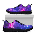 Dark Purple Universe Galaxy Space Print Black Running Shoes