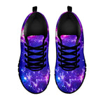Dark Purple Universe Galaxy Space Print Black Running Shoes