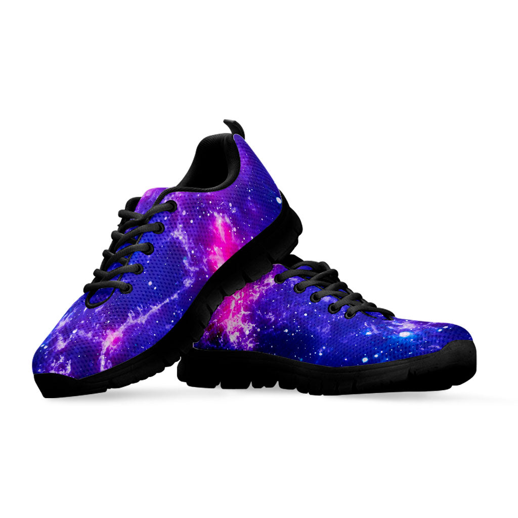 Dark Purple Universe Galaxy Space Print Black Running Shoes