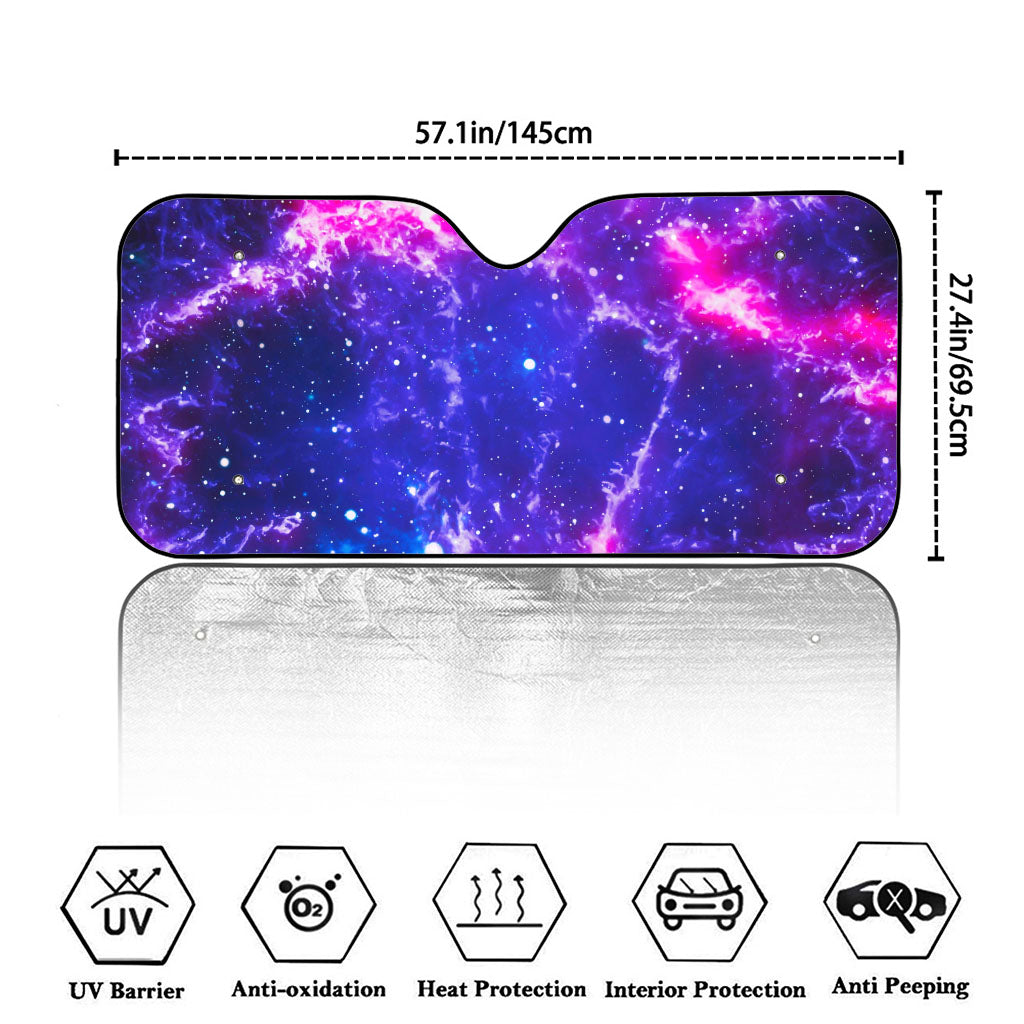 Dark Purple Universe Galaxy Space Print Car Windshield Sun Shade