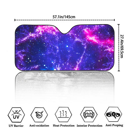 Dark Purple Universe Galaxy Space Print Car Windshield Sun Shade
