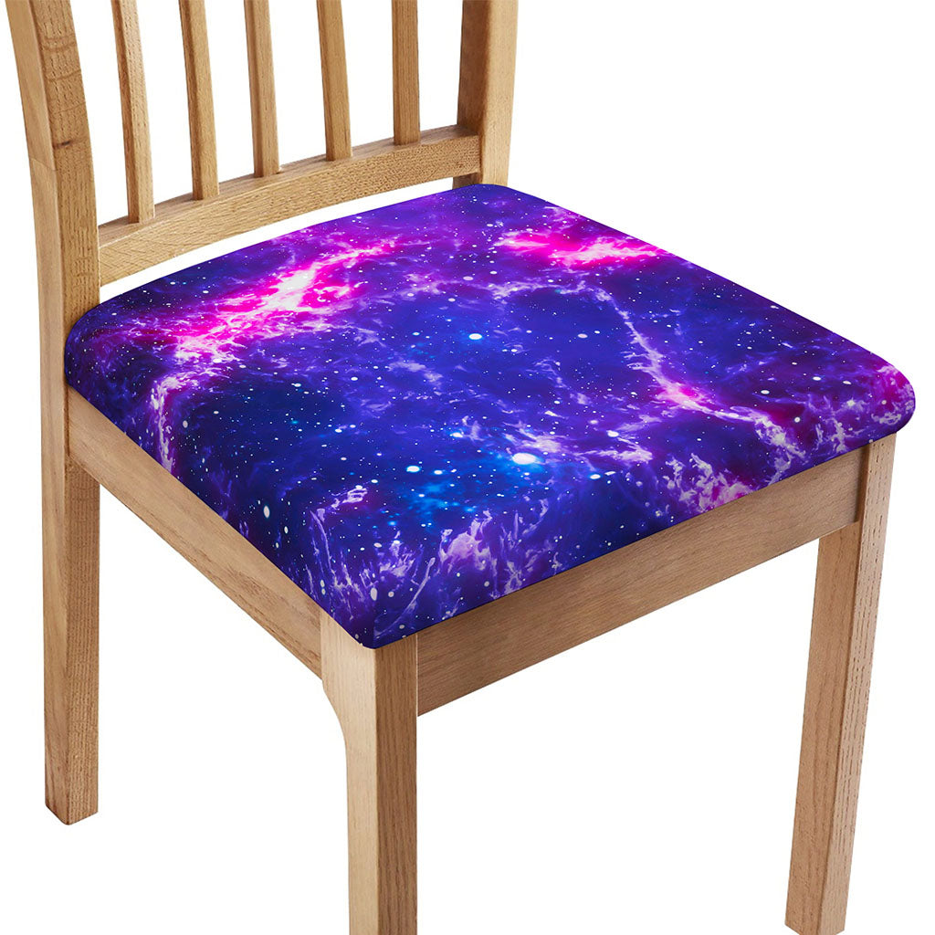 Dark Purple Universe Galaxy Space Print Chair Cushion Cover