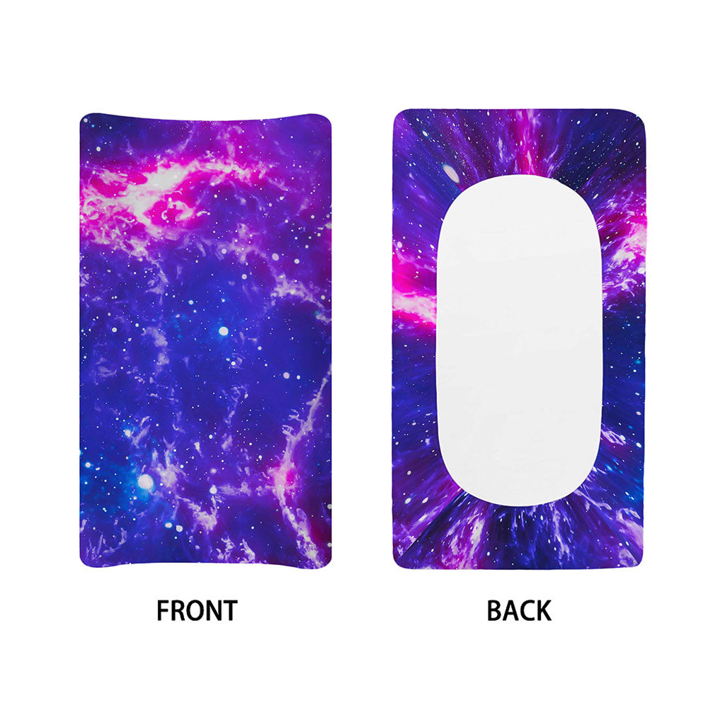 Dark Purple Universe Galaxy Space Print Changing Pad Cover