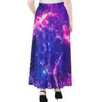 Dark Purple Universe Galaxy Space Print Chiffon Maxi Skirt