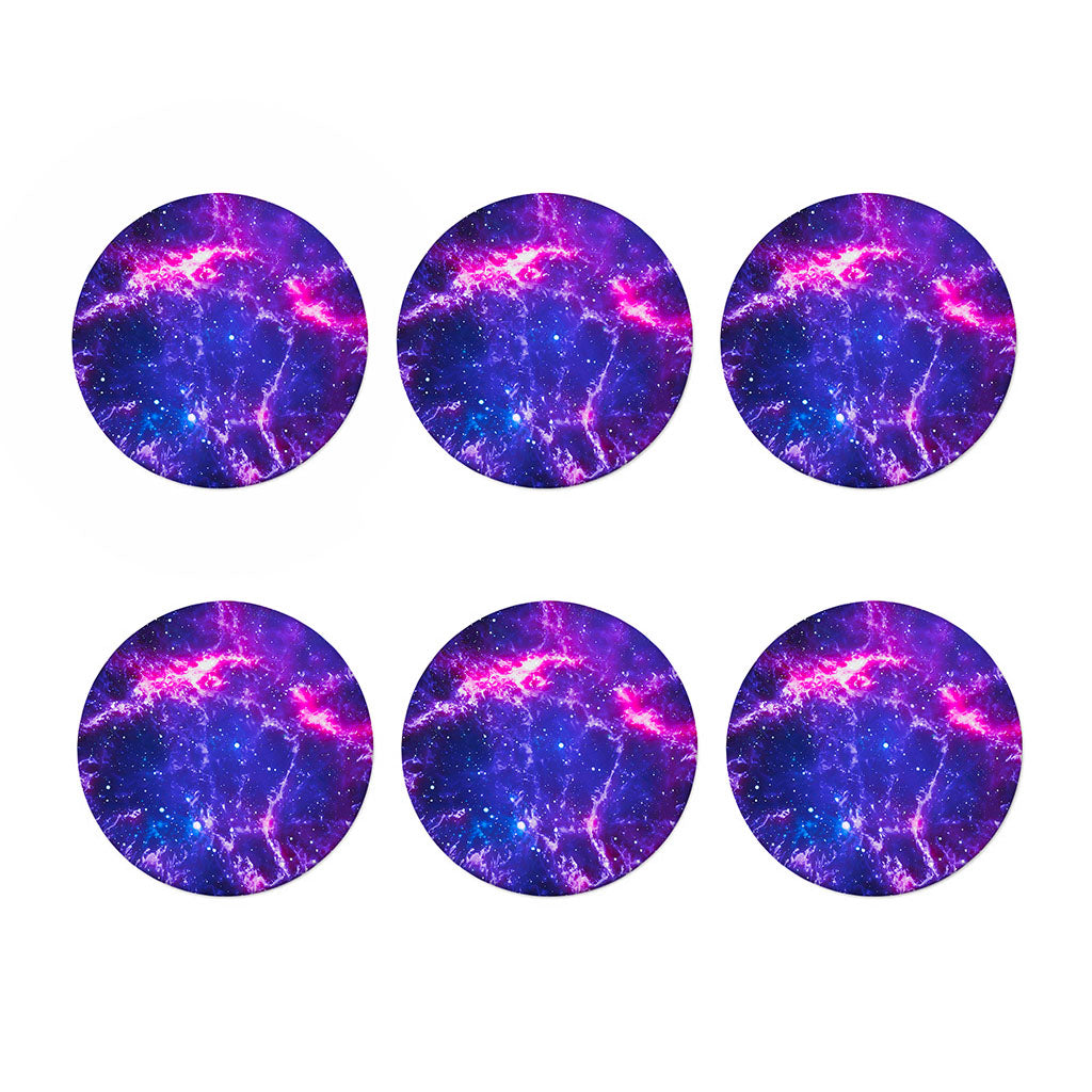 Dark Purple Universe Galaxy Space Print Coaster Set