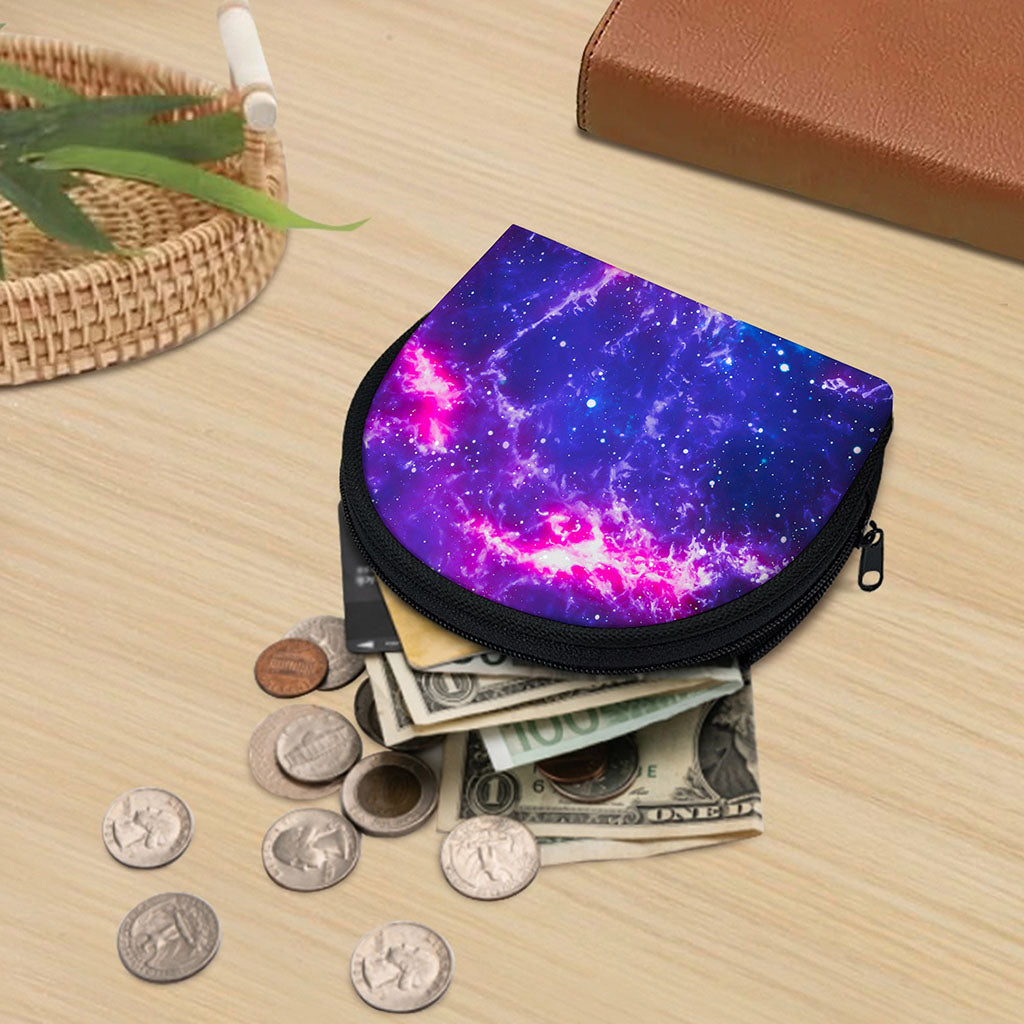 Dark Purple Universe Galaxy Space Print Coin Purse